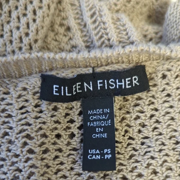 01390 Eileen Fisher Knit Long Sleeve Sweater Tan size PSmall coastal grandma - Picture 4 of 5